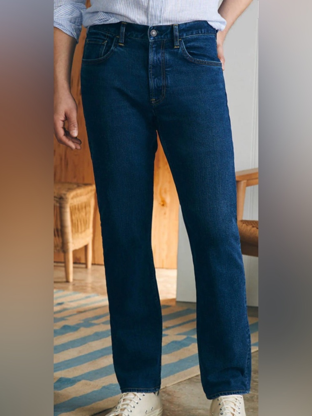 Faherty Men's Organic Cotton Denim Slim Jeans NWT